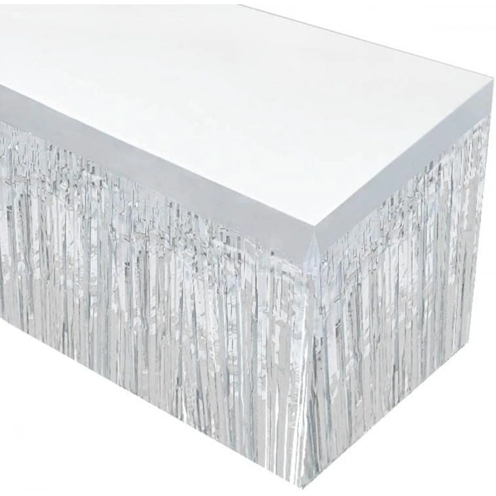 VipMarketim Gümüş Metalize Masa Eteği