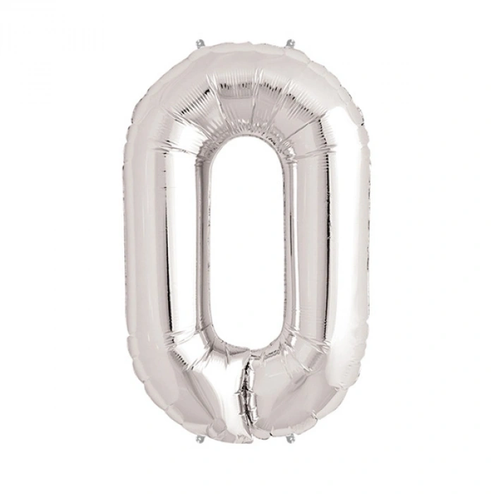 VipMarketim Gümüş Rengi Folyo Rakam Balon 1 Metre