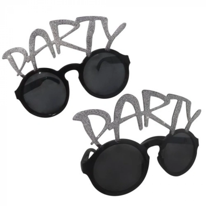 VipMarketim Gümüş Simli Party Yazılı Parti Gözlüğü Show