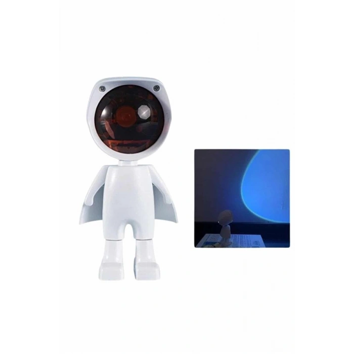 VipMarketim Gün Batımı Lambası Işık Arka Plan Projektör Sevimli Astronot Enerji Tasarruflu