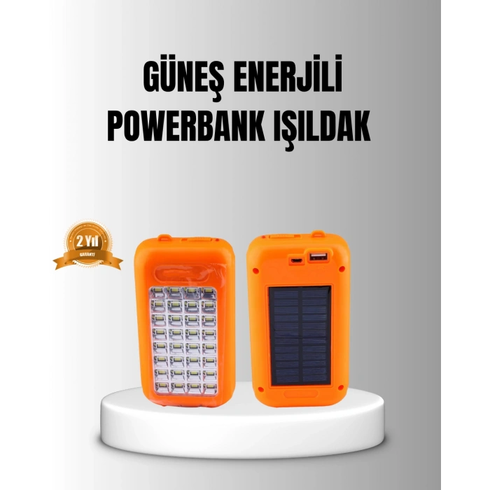 VipMarketim Güneş Enerjili Powerbank 10000 mAh LED Işıklı