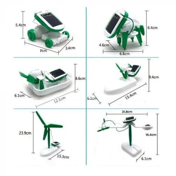 VipMarketim Güneş Enerjili Robot Oluşturma Seti Solar Kit (6 in 1)