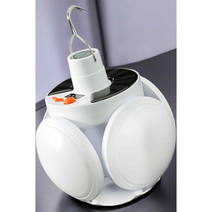 VipMarketim Güneş Enerjili Solar Aydınlatma Kamp Çadır Lambası Şarjlı Ampül Led Şarjlı El Feneri Işıldak