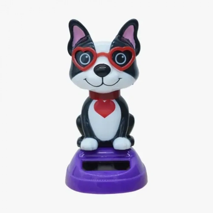 VipMarketim Güneş Enerjili Solar Sallanan Gözlüklü Köpek Figürü