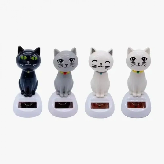 VipMarketim Güneş Enerjili Solar Sallanan Kedi Figürü