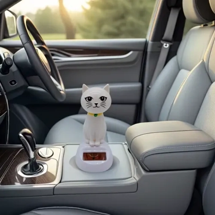 VipMarketim Güneş Enerjili Solar Sallanan Kedi Figürü