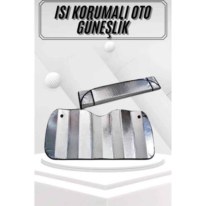 VipMarketim Güneşlik Koruyucu Perde Metalize Oto Araç Araba Güneşliği Ön Cam Güneşliği