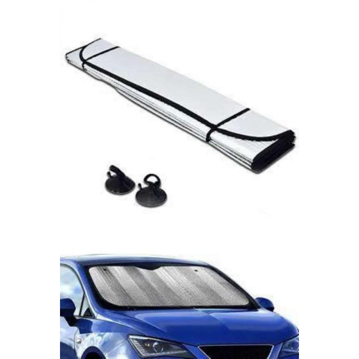 VipMarketim Güneşlik Koruyucu Perde Metalize Oto Araç Araba Güneşliği Ön Cam Güneşliği