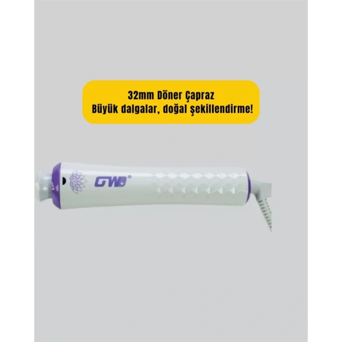 VipMarketim GW 32mm Döner Başlıklı Saç Kıvırma Makinesi – Her An Her Yerde Profesyonel Şekillendirme