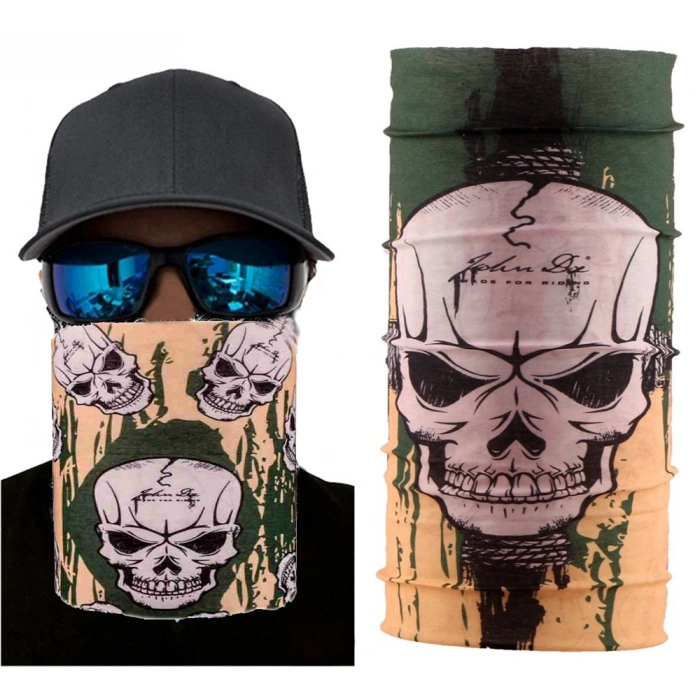 VipMarketim Haki Kuru Kafa Baskılı Buff Bandana 25x48 cm