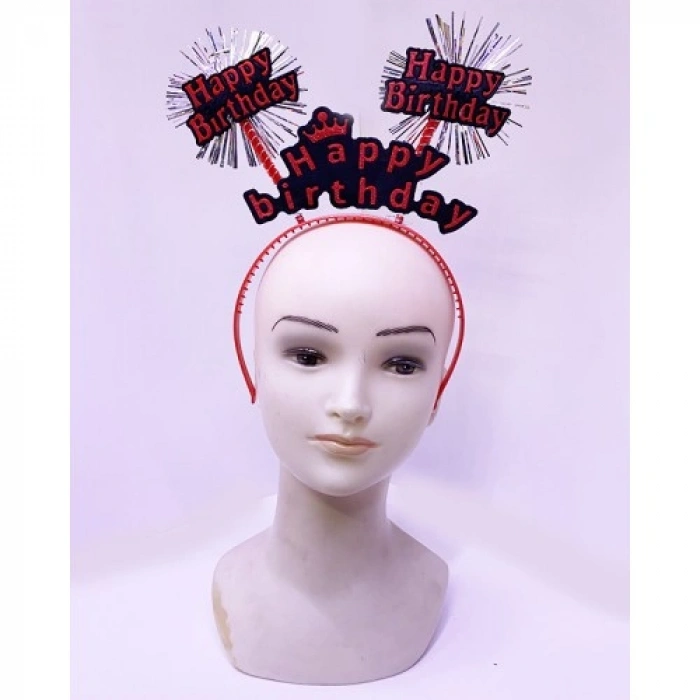 VipMarketim Happy Birthday Neon Kırmızı Doğum Günü Tacı