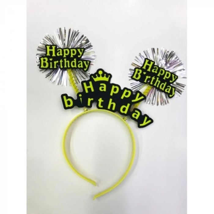 VipMarketim Happy Birthday Neon Renk Doğum Günü Tacı 12 Adet