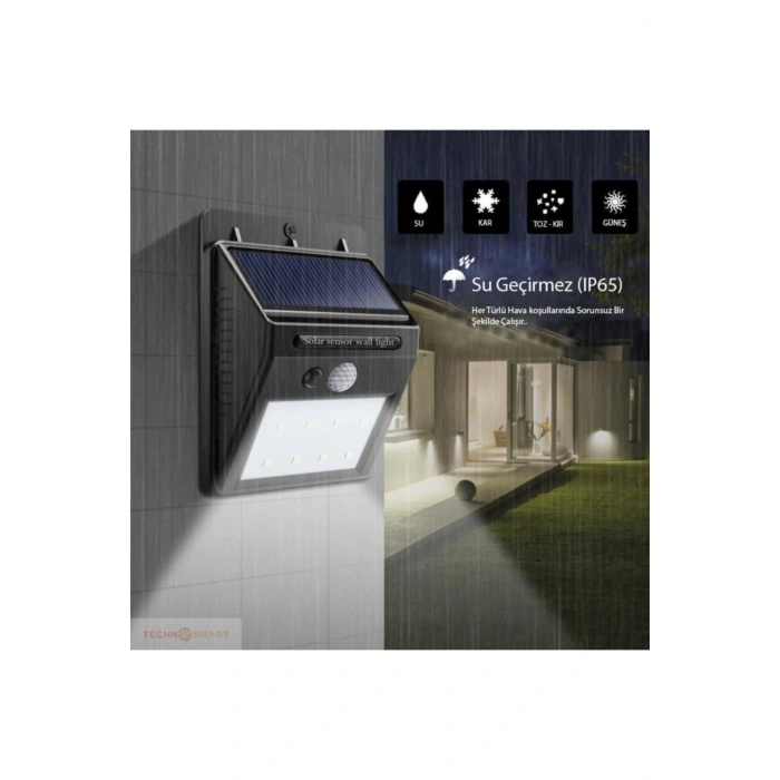 VipMarketim Hareket Sensörlü Solar Dış Mekan Lambası