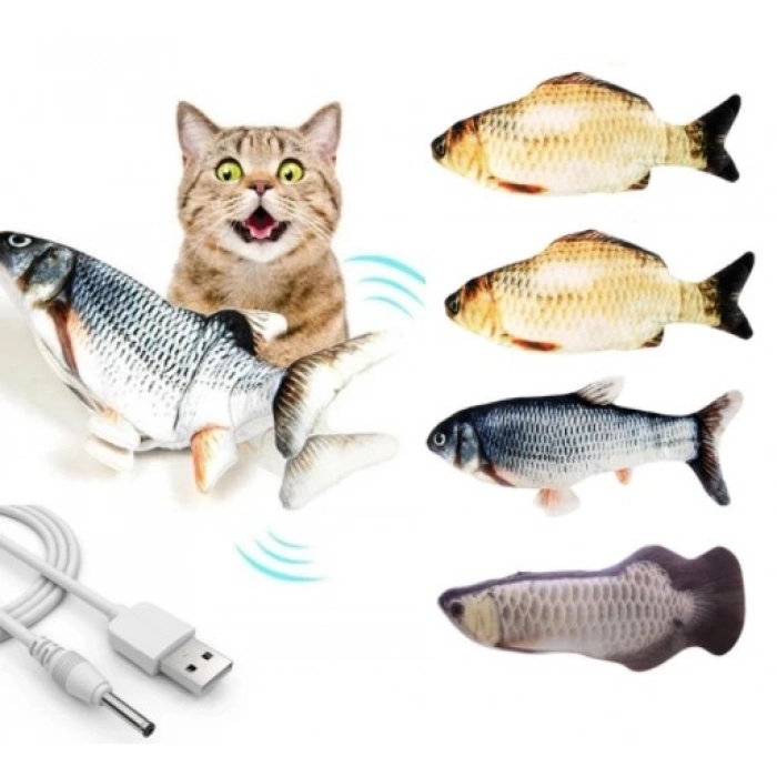 VipMarketim Hareketli Balık Kedi Oyuncağı Şarjlı
