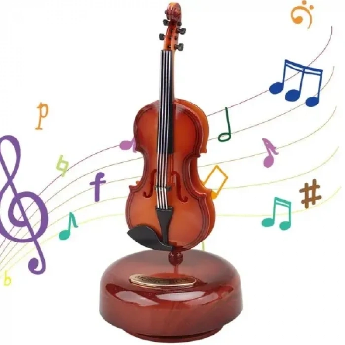 VipMarketim Hareketli Violin Müzik Kutusu
