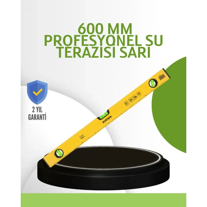 VipMarketim Hassas Ölçüm Sağlayan 600 mm Sarı Su Terazisi