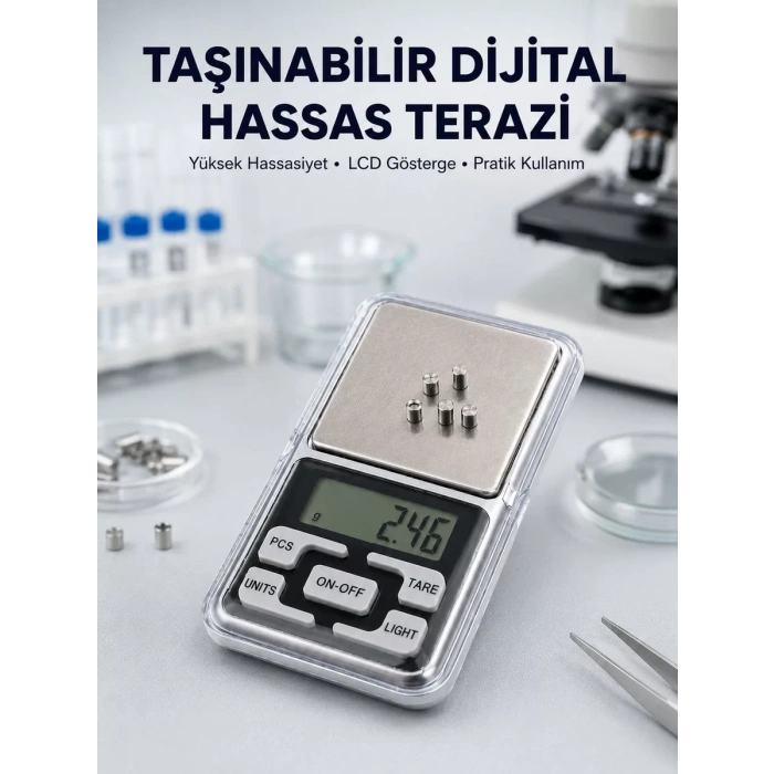 VipMarketim Hassas Tartım İçin Dijital Cep Terazisi Sayma Modlu Yeni Nesil
