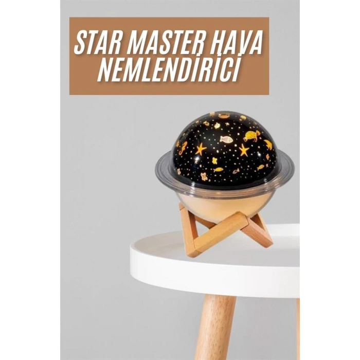 VipMarketim Hava Nemlendirici Led Işıklı Gece Lambası Yıldız Görünümlü Renk Değiştiren