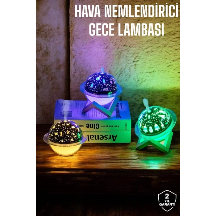 VipMarketim Hava Nemlendirici Masa ve Gece Lambası USB Projeksiyon Aromaterapi