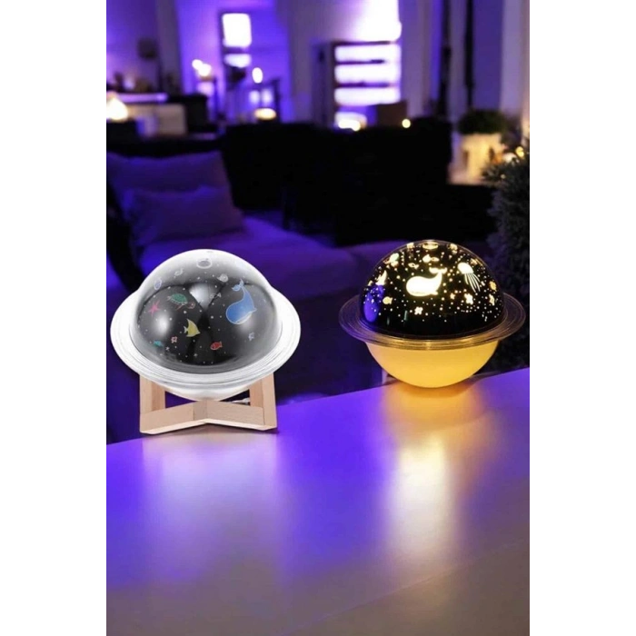 VipMarketim Hava Nemlendirici Masa ve Gece Lambası USB Projeksiyon Aromaterapi