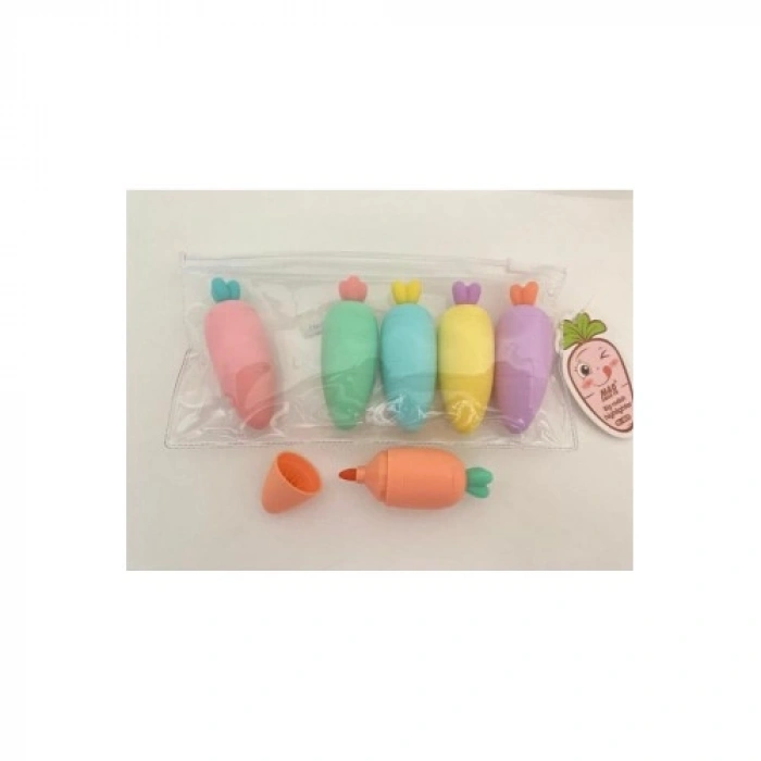 VipMarketim Havuç Tasarımlı Fosforlu Kalem Seti