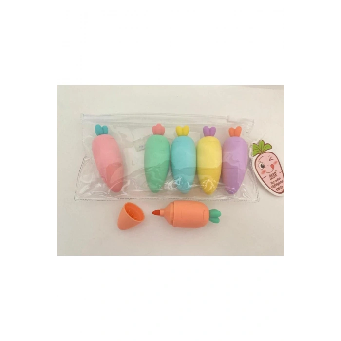 VipMarketim Havuç Tasarımlı Fosforlu Kalem Seti