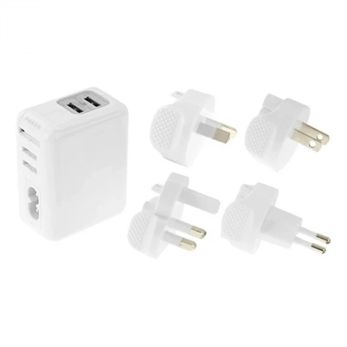 VipMarketim Haweel Universal Seyahat Şarj Adaptör İPhone Ve 1 Mikro Usb Şarj Kablosu Set-(5775)