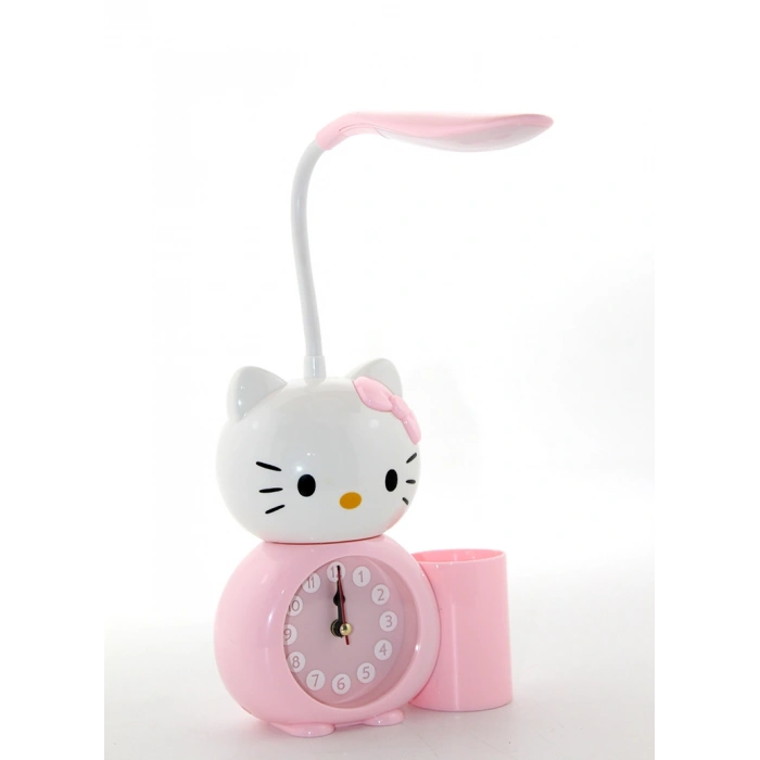 VipMarketim Hello Kitty Masa Lambası Saat Ve Kalemlik