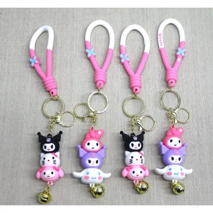 VipMarketim Hello Kitty Ve Arkadaşları Silikon Anahtarlık