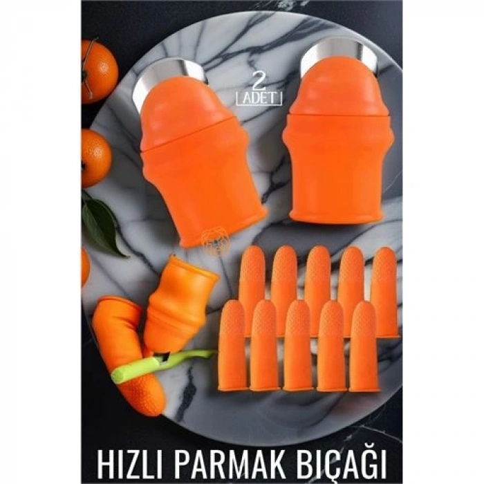 VipMarketim Hızlı Parmak Bıçağı Başparmak Sebze Kesici 2 li set