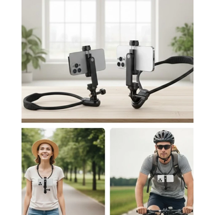 VipMarketim Hızlı Tak Çıkar Özellikli Boyun Askılı Telefon Sabitleyici