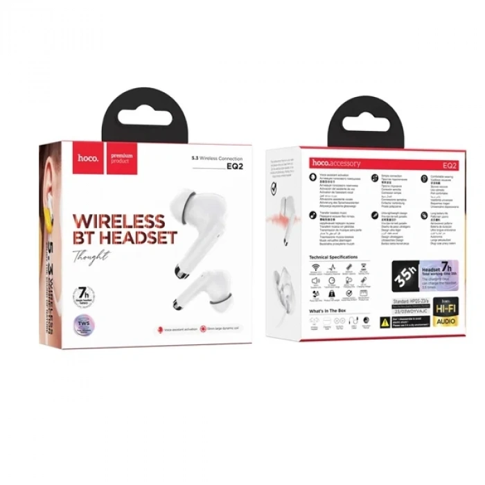 VipMarketim HOCO EQ2 TWS Kablosuz Bluetooth 5.3 Kulakiçi Kulaklık-(5775)