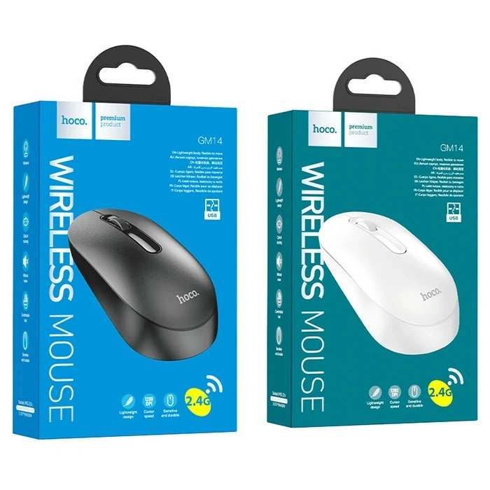 VipMarketim HOCO GM14 Platinium 1200dPi 2.4G Bluetooth Kablosuz Optik Mouse-(5775)