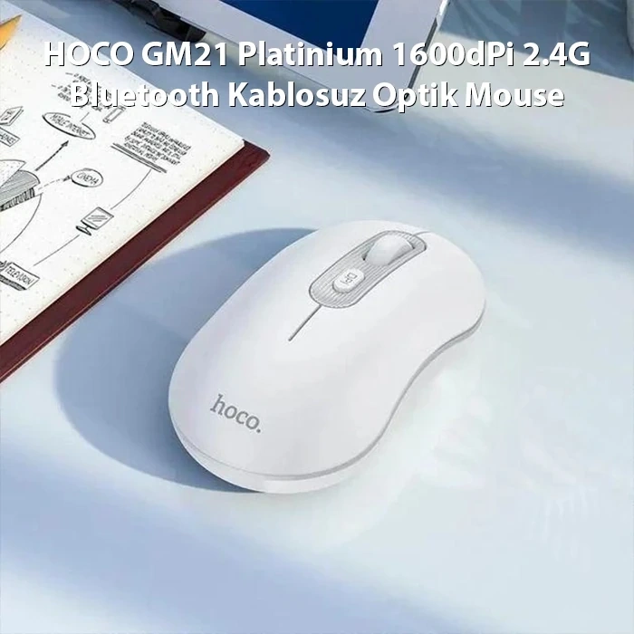 VipMarketim HOCO GM21 Platinium 1600dPi 2.4G Bluetooth Kablosuz Optik Mouse-(5775)
