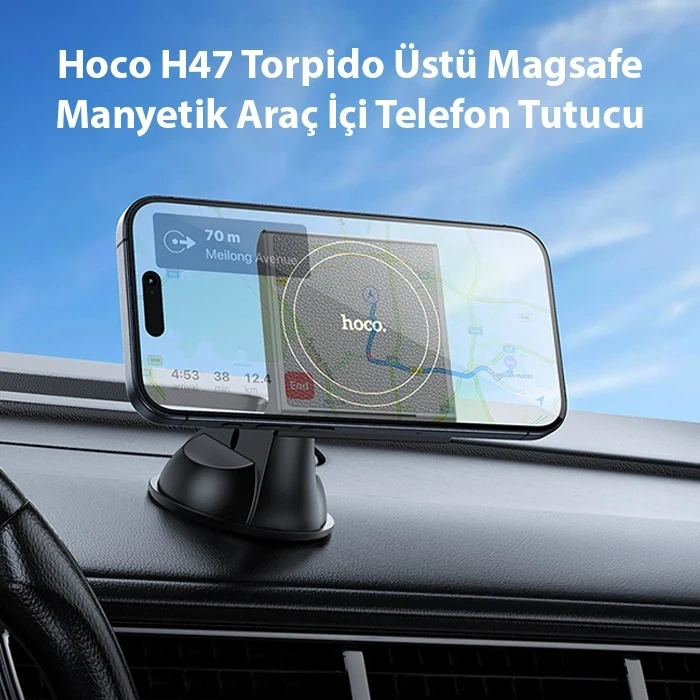 VipMarketim Hoco H47 Torpido Üstü Magsafe Manyetik Araç İçi Telefon Tutucu-(5775)
