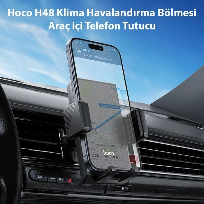 VipMarketim Hoco H48 Klima Havalandırma Bölmesi Araç içi Telefon Tutucu-(5775)