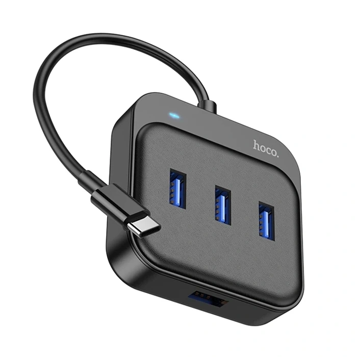 VipMarketim Hoco HB31 4in1 Type-C to 4x USB3.0 HUB Çevirici Dönüştürücü Adaptör 0.2m-(5775)