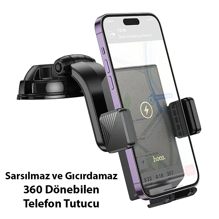 VipMarketim Hoco HW22 Torpido Üstü Wireless Kablosuz Şarj Araç Telefon Tutucu-(5775)