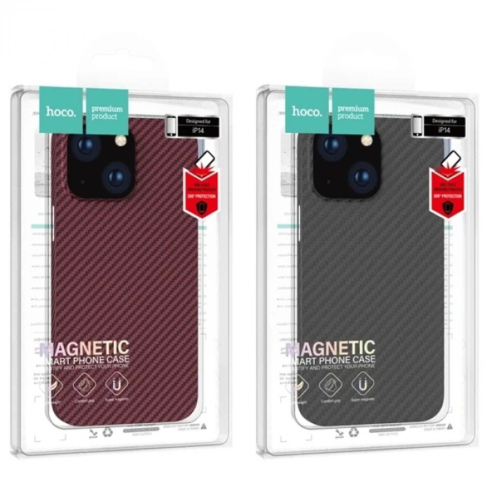 VipMarketim Hoco iPhone 14 Pro 6.1 Kılıf Manyetik Magsafeli Darbe Emici Telefon Kılıfı-(5775)