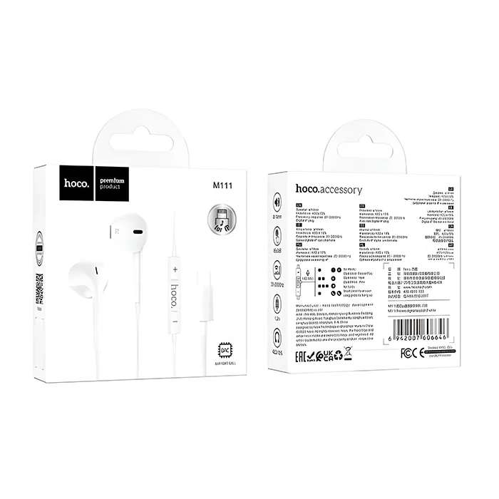 VipMarketim HOCO M111 Primero Lightning Kulakiçi Mikrofonlu Kablolu Kulaklık-(5775)