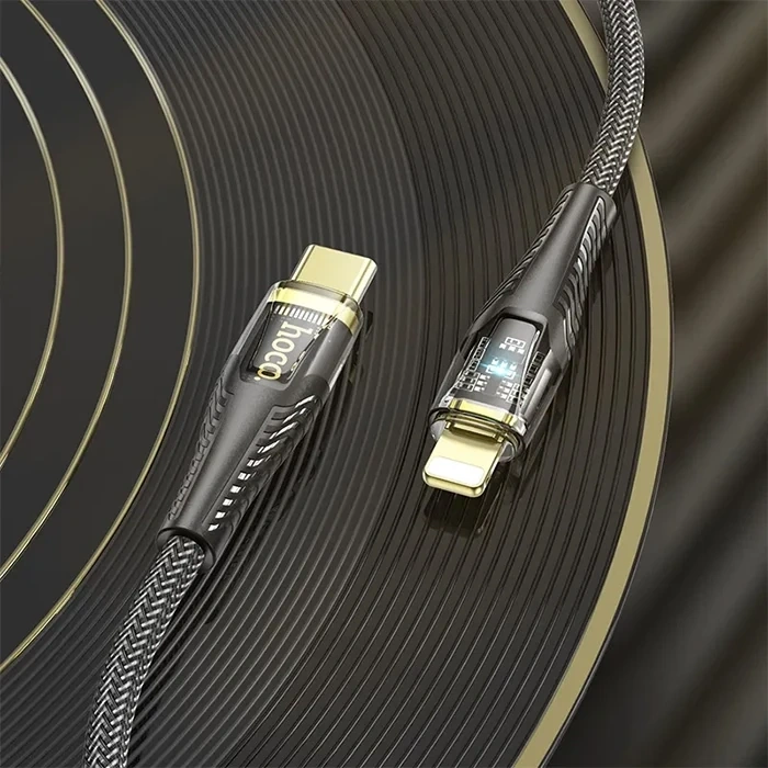 VipMarketim HOCO U121 Gold standard Transparent Discovery Edition 60W Type-C to iPhone Lightning Hızlı Şarj ve D-(5775)