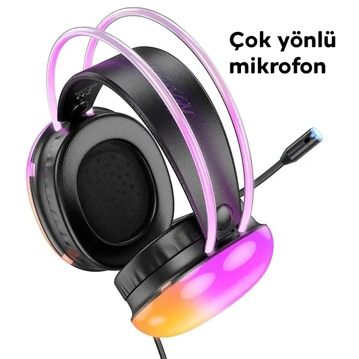 VipMarketim HOCO W109 Plus Rich USB7.1 Gaming Kulaküstü Kulaklık-(5775)