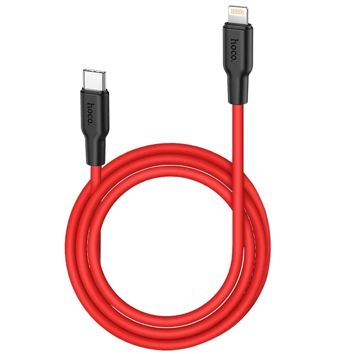 VipMarketim HOCO X21 Plus PD 20W Type-C to iPhone Lightning Silikon Hızlı Şarj ve Data Kablosu-(5775)