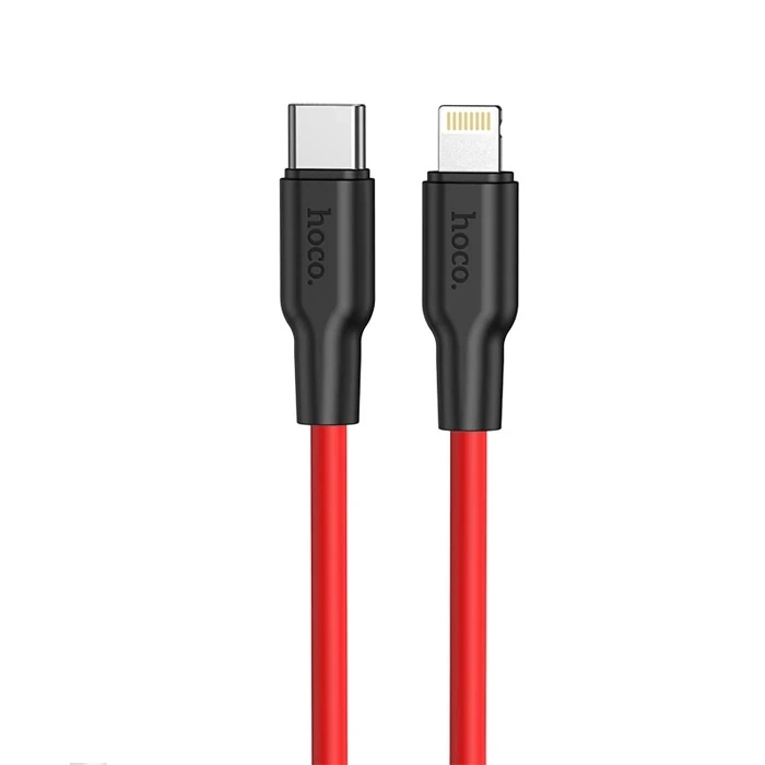 VipMarketim HOCO X21 Plus PD 20W Type-C to iPhone Lightning Silikon Hızlı Şarj ve Data Kablosu-(5775)