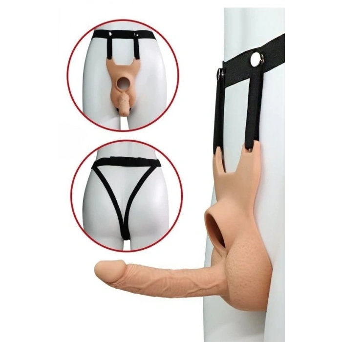 VipMarketim Hollow Strap-on Dildo(kurşun Vibratör Uyumlu) – Ayarlanabilir Kemerli Giyilebilir Anal Dildo, 15 Cm