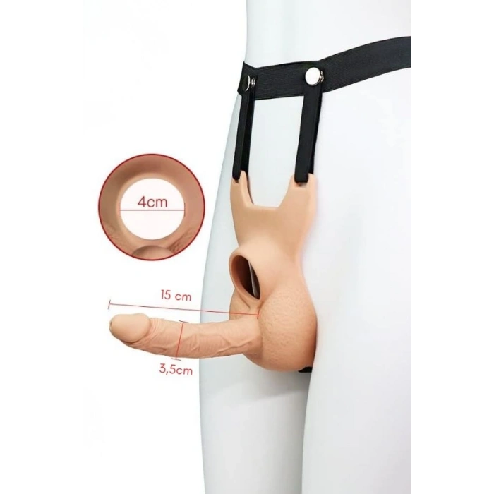 VipMarketim Hollow Strap-on Dildo(kurşun Vibratör Uyumlu) – Ayarlanabilir Kemerli Giyilebilir Anal Dildo, 15 Cm