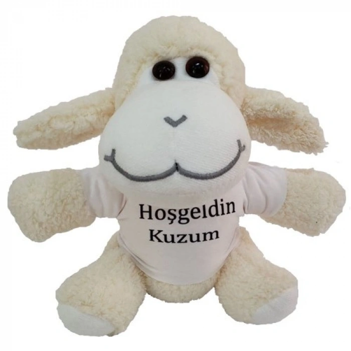 VipMarketim Hoşgeldin Kuzum Tişörtlü Peluş Kuzu