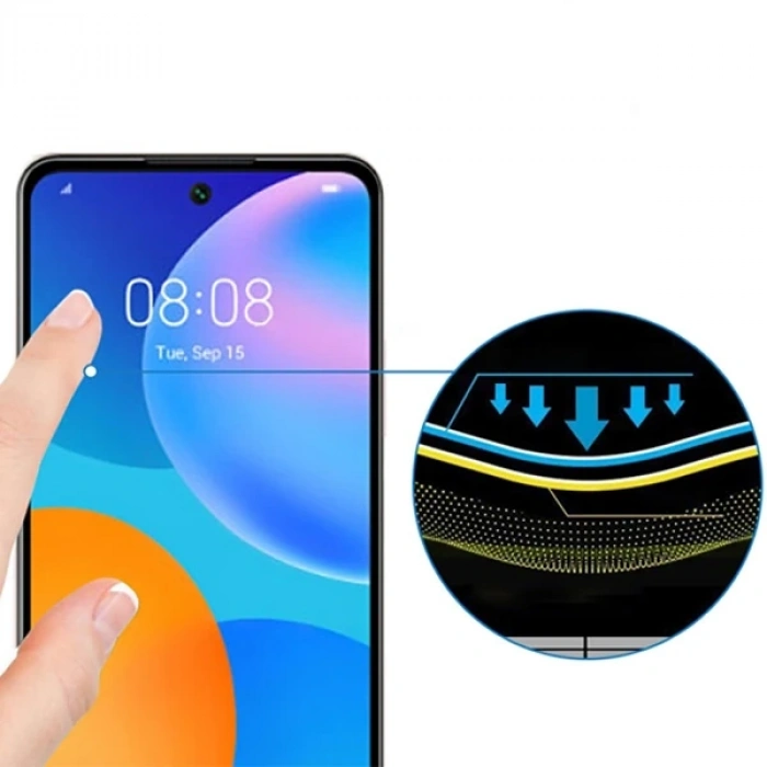 VipMarketim Huawei P Smart 2021 Full Glue Tempered Cam Ekran Koruyucu-(5775)