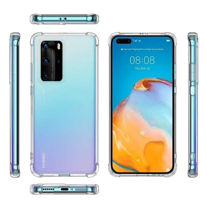 VipMarketim Huawei P40 Anti-Drop Darbe Emici Silikon Kılıf-(5775)