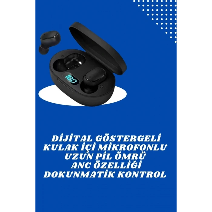 VipMarketim İkili Bluetooth Kulaklık Dijital Göstergeli Uzun Pil Ömrü Yüksek Ses Kaliteli